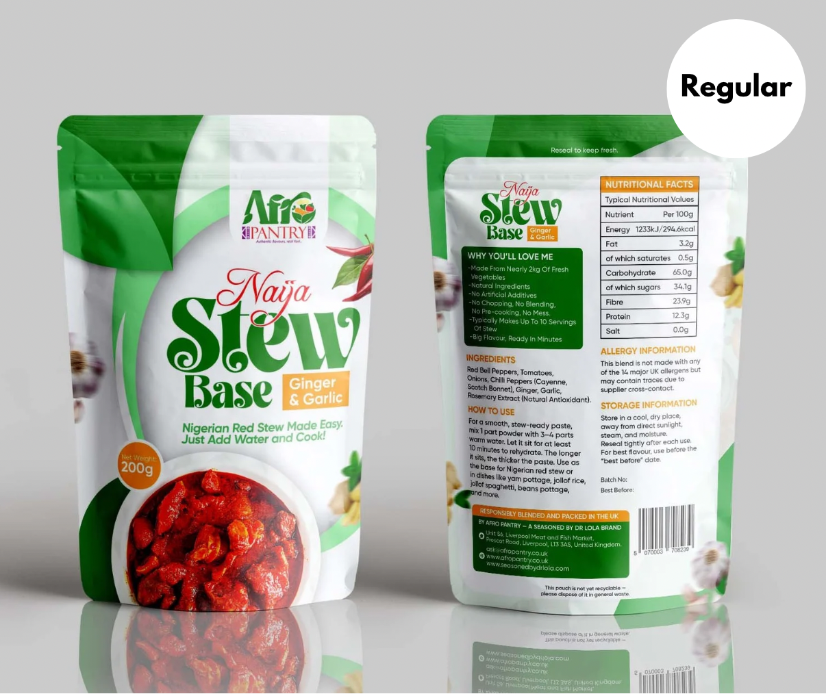 Naija Tomato Stew Base - Ginger & Garlic Regular