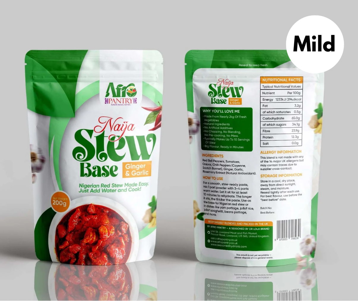 Naija Tomato Stew Base - Ginger & Garlic Mild